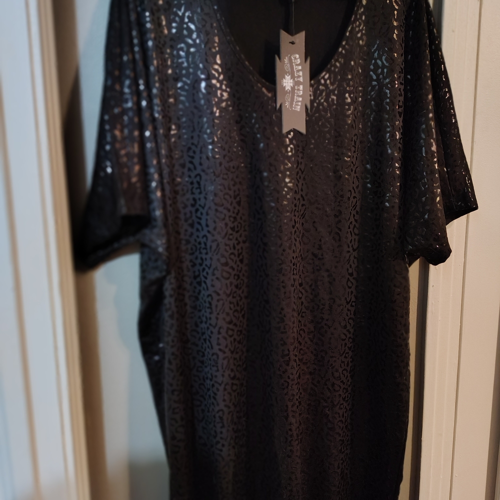 Crazy Train Black Leopard Embossed Dress-Show Stopper!